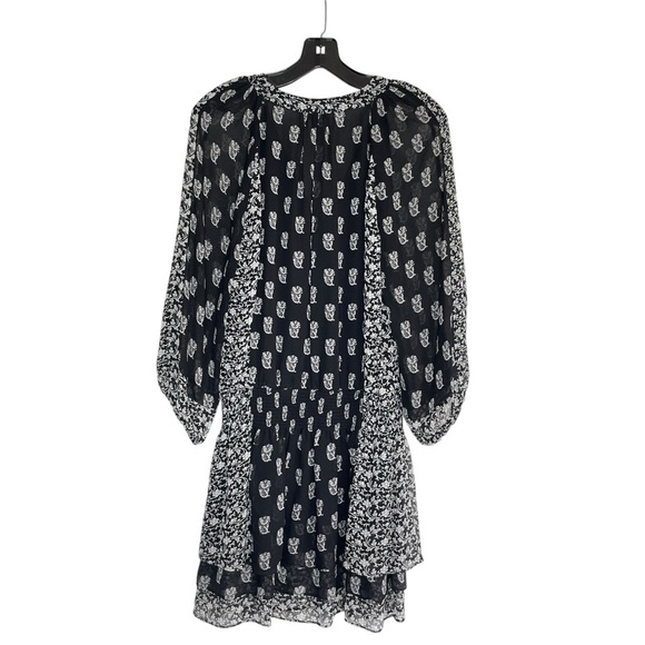 Joie 'Kessler' Printed Silk Mini-Dress, Caviar Black- Size XSmall - Picture 3 of 13